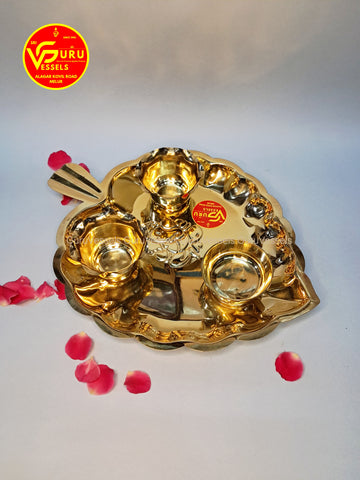 Brass thali kumkum plate 11.5*9