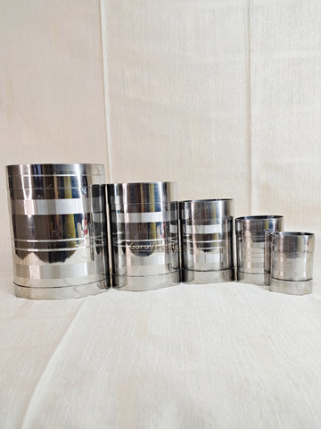 Stainless steel padi set/ traditional rice measuring cup 5 pieces