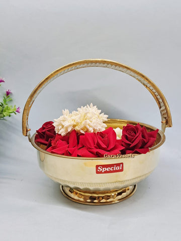BRASS- pookoodai /flower basket/ round design