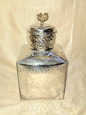 Pezhai Petti – Stainless Steel Tamil Wedding Ritual Box- annam design lid