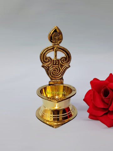 5 Inch Om Vilakku – Pure Brass Pooja Diya | Buy Traditional deepam