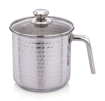 stainless steel triply milkpot hammered finish 2 litre / 2.5 litres
