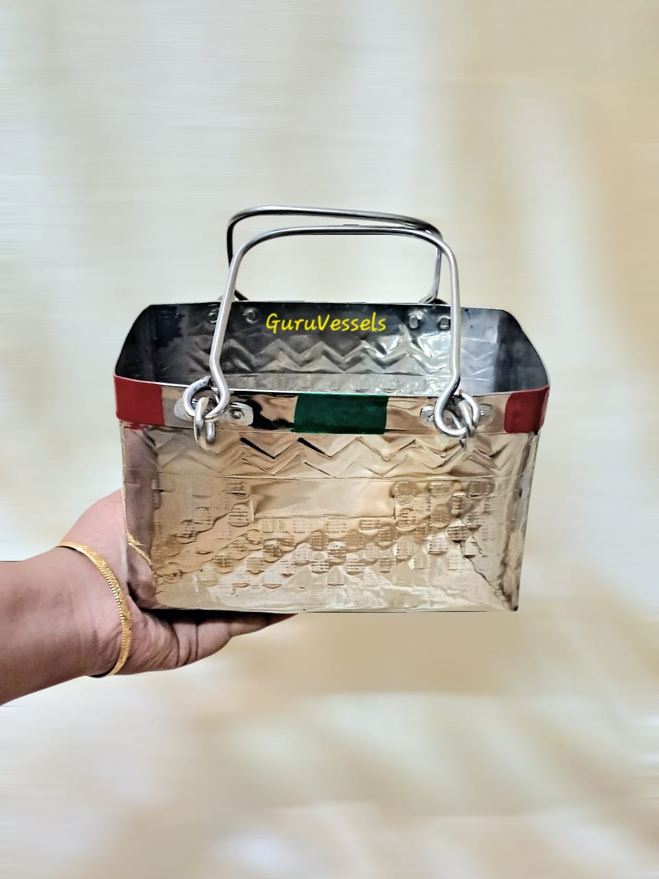 Traditional Chettinad Stainless Steel Flower Basket – Temple Pooja ritual & Kalyana Seervarisai | Guru Vessels