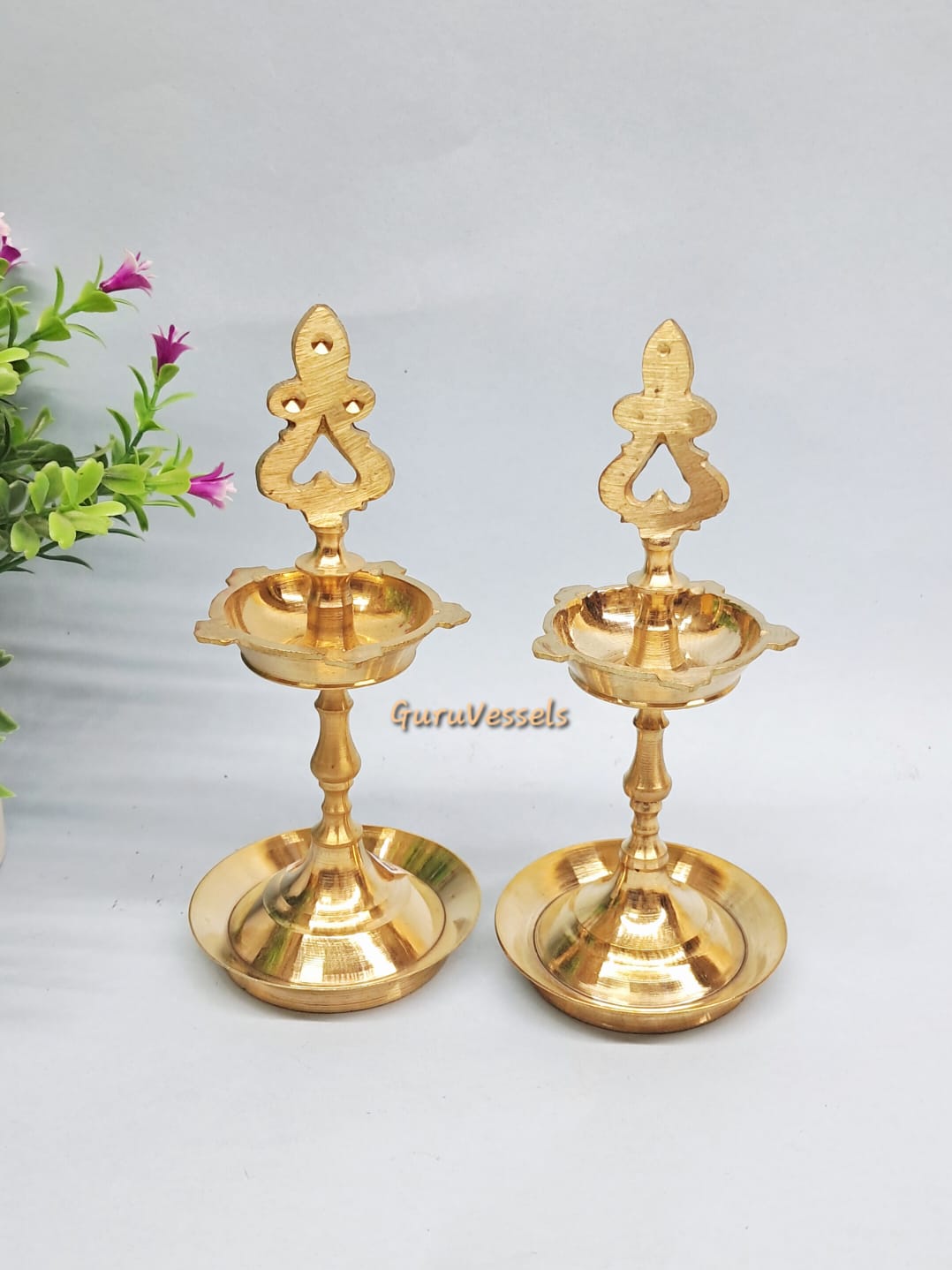 Kuthu Math Brass baby kuthu Vilakku 6 inch- set of 2 – Guru Vessels