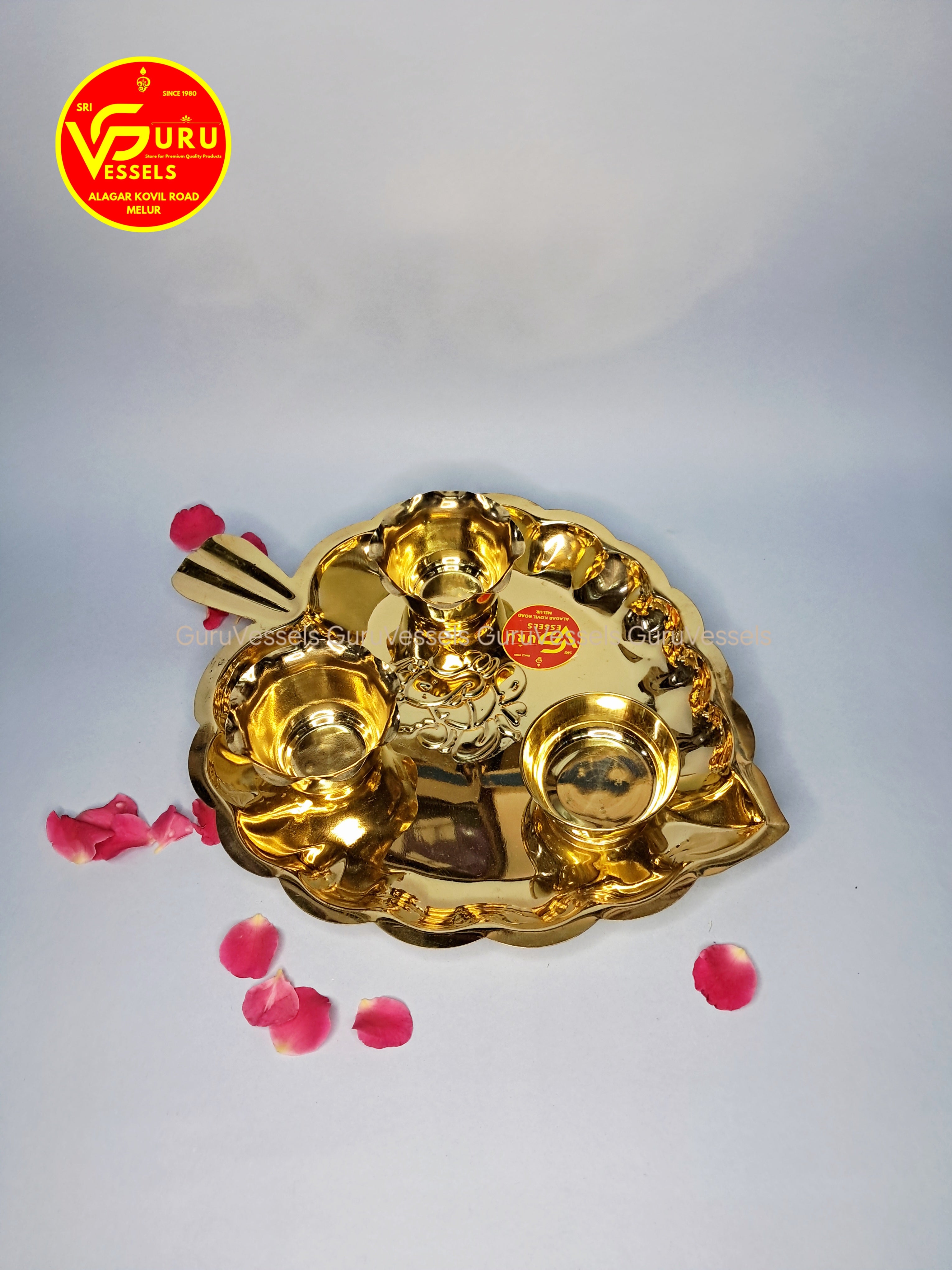 Brass thali kumkum plate 11.5*9