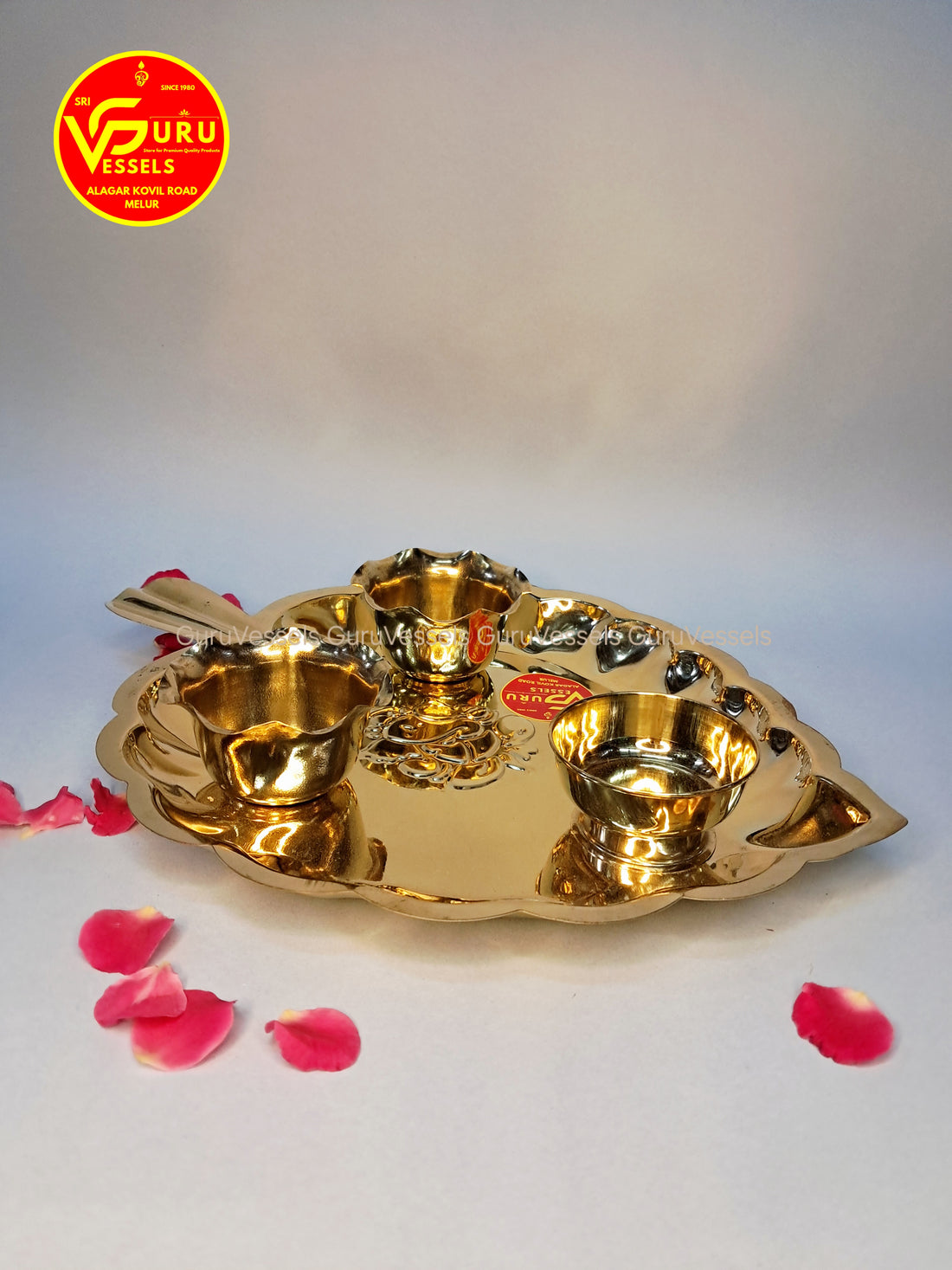 Brass thali kumkum plate 11.5*9