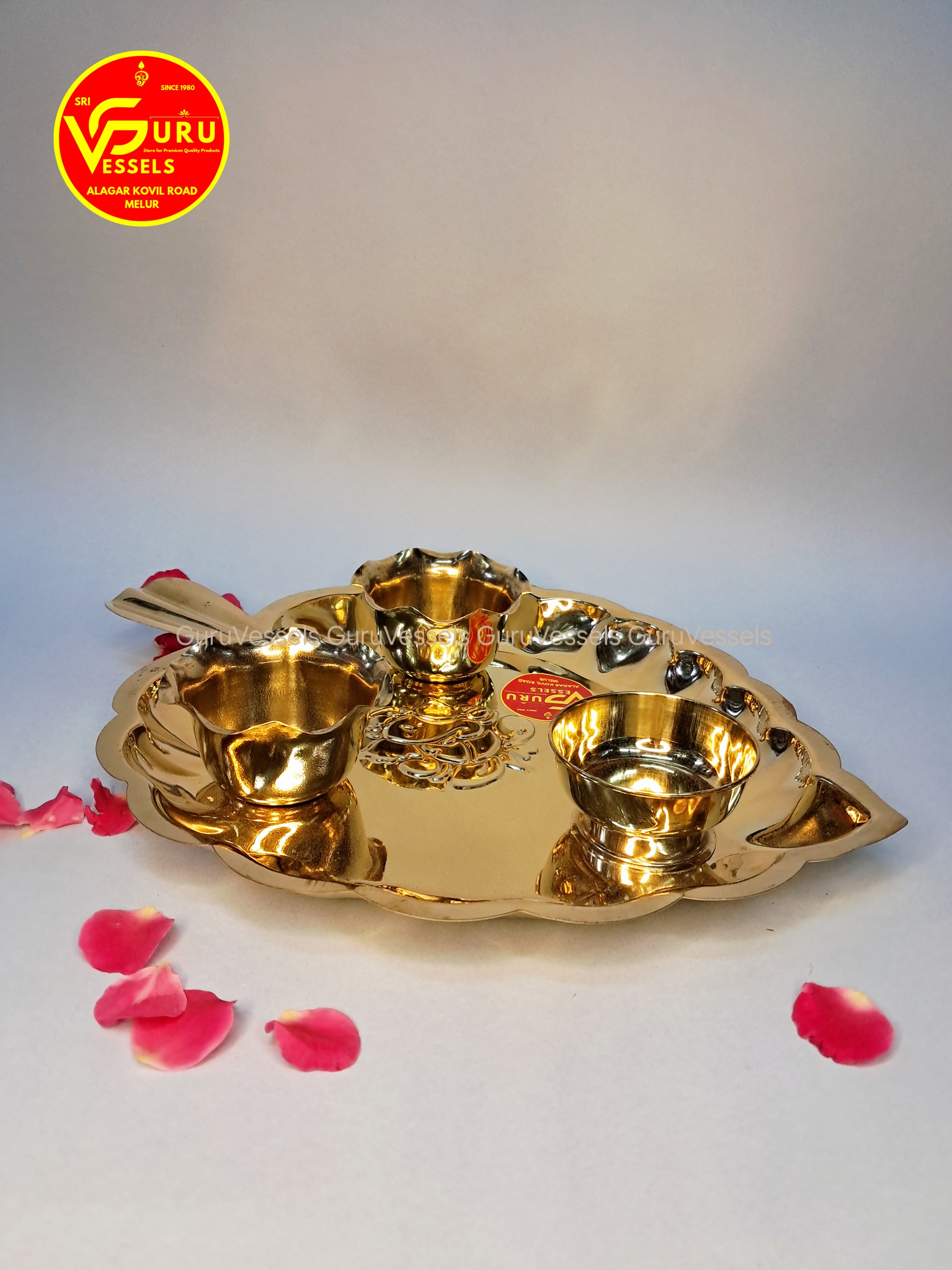Brass thali kumkum plate 11.5*9