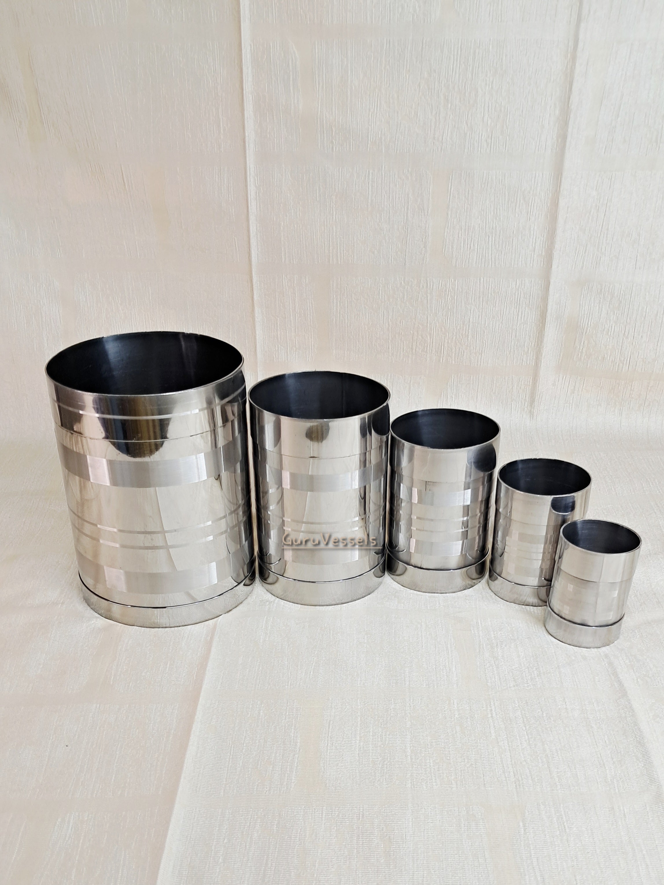 Stainless steel padi set/ traditional rice measuring cup 5 pieces
