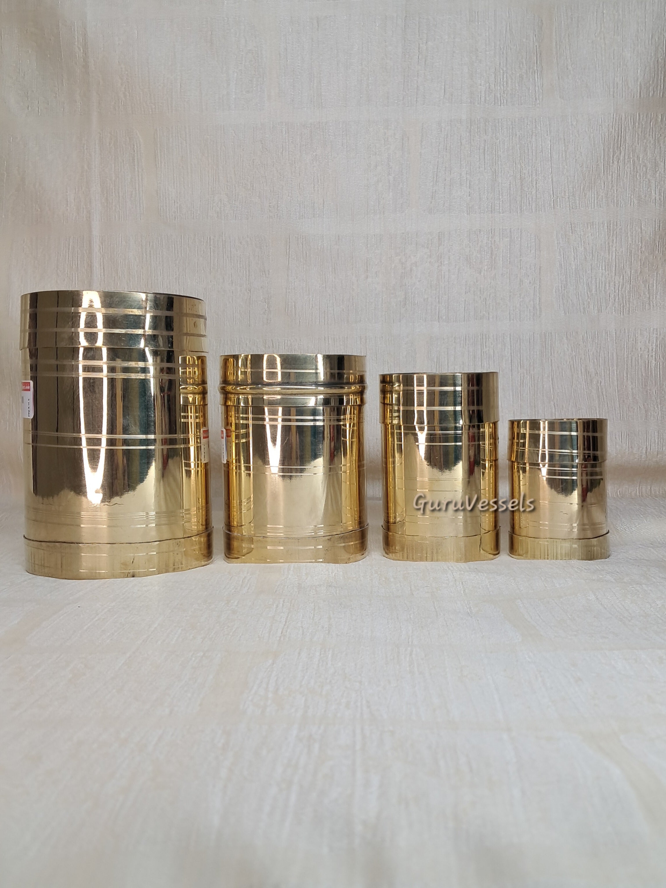 Brass padi set - Azhakku / rice measuring cup 4 pcs