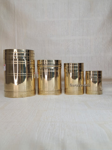 Brass padi set - Azhakku / rice measuring cup 4 pcs