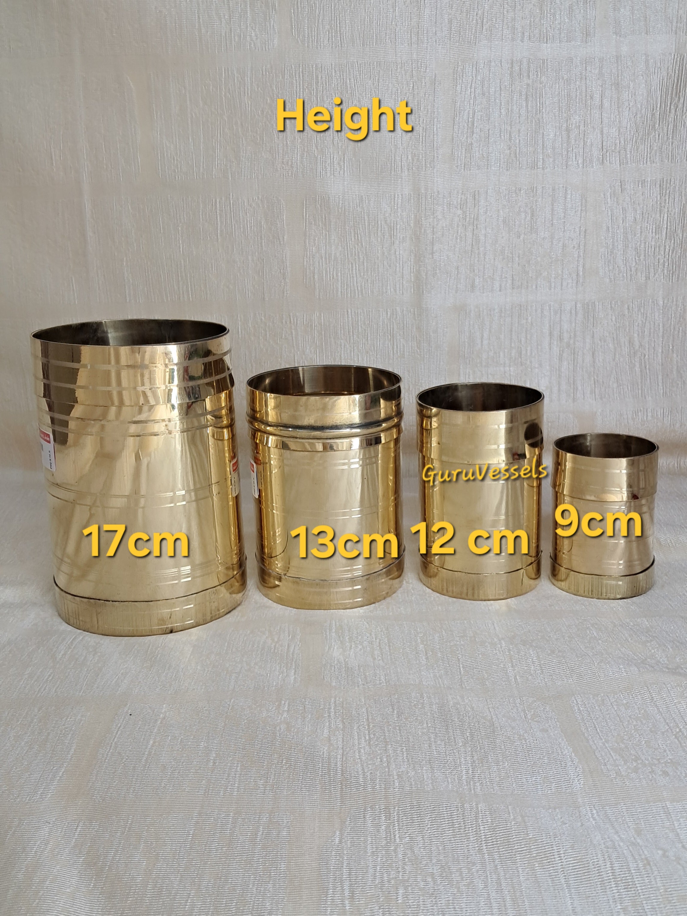 Brass padi set - Azhakku / rice measuring cup 4 pcs