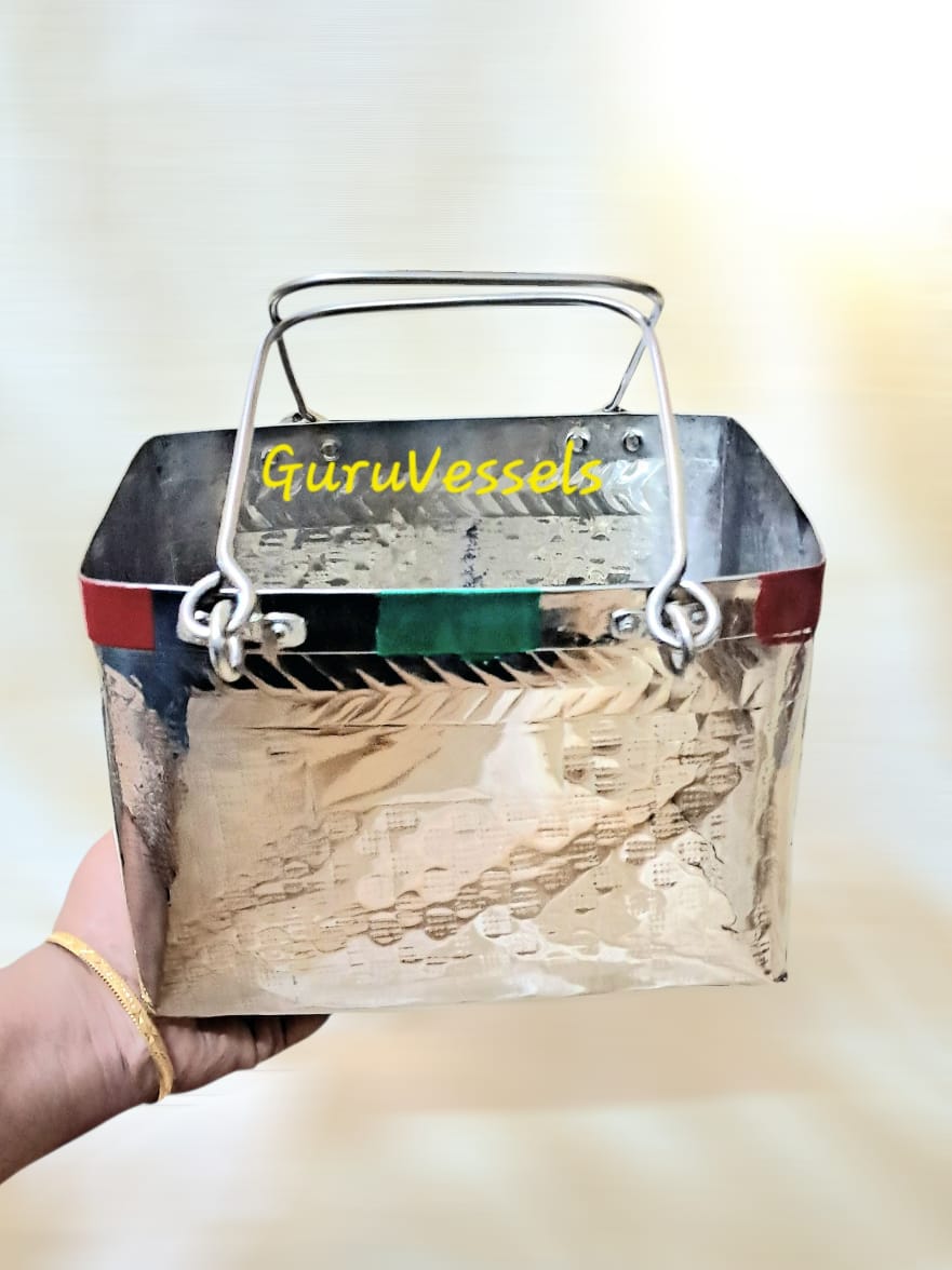 Traditional Chettinad Stainless Steel Flower Basket – Temple Pooja ritual & Kalyana Seervarisai | Guru Vessels