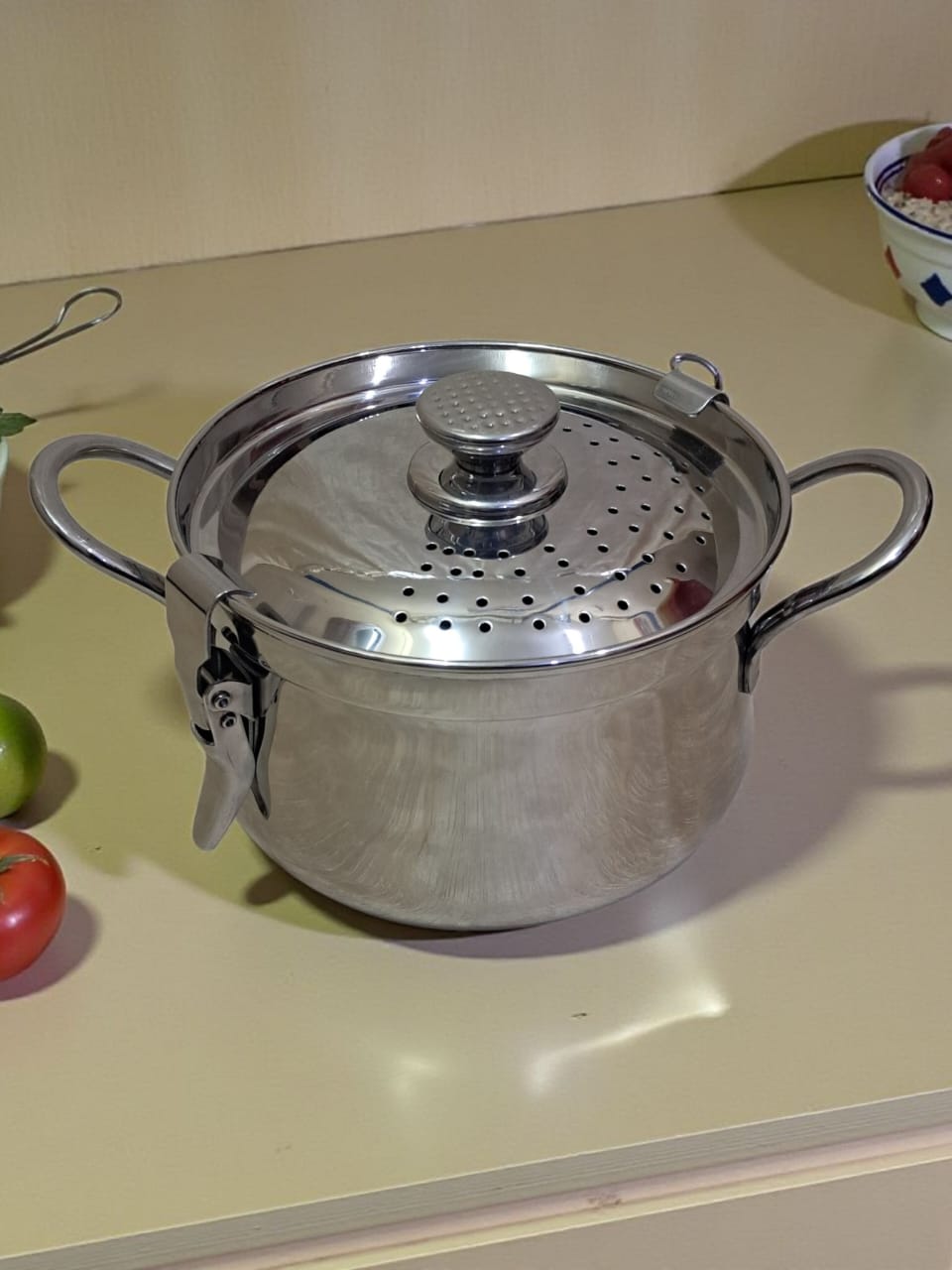 Premium Stainless steel Rice Strainer Pot with Lock 3 litre– ISI Certified | For Rice, Veggies & Pasta