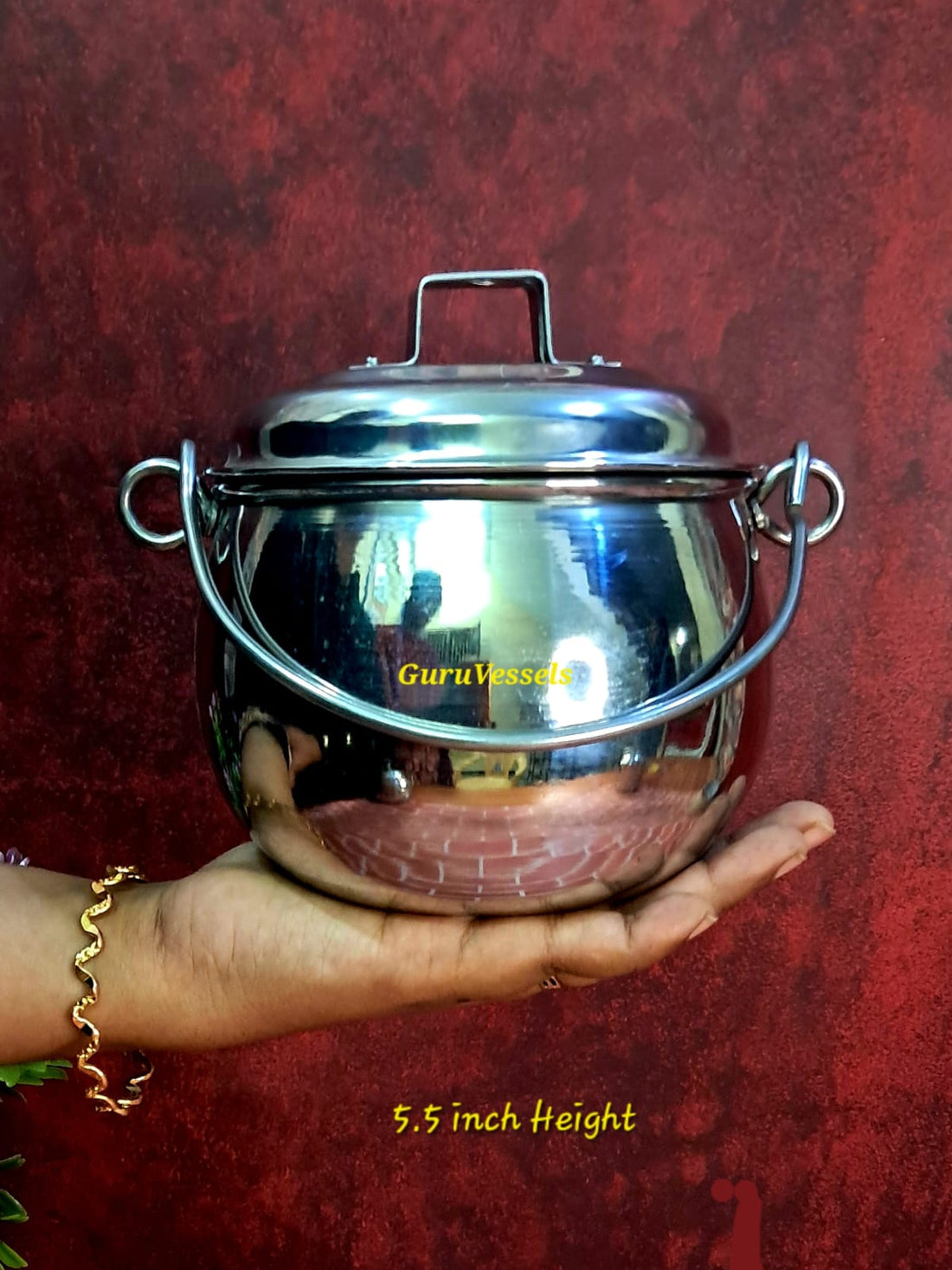 "Traditional Apple Thooku stainless steel tiffin carrier"