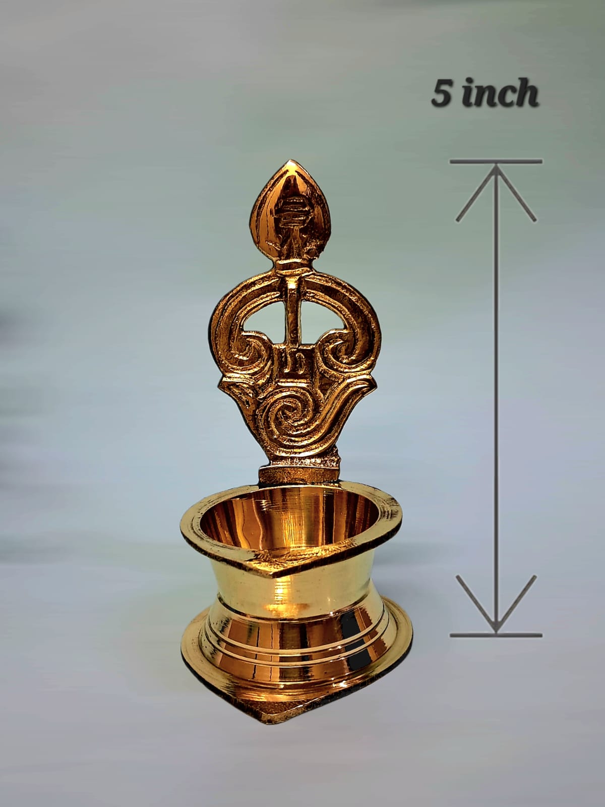 5 Inch Om Vilakku – Pure Brass Pooja Diya | Buy Traditional deepam