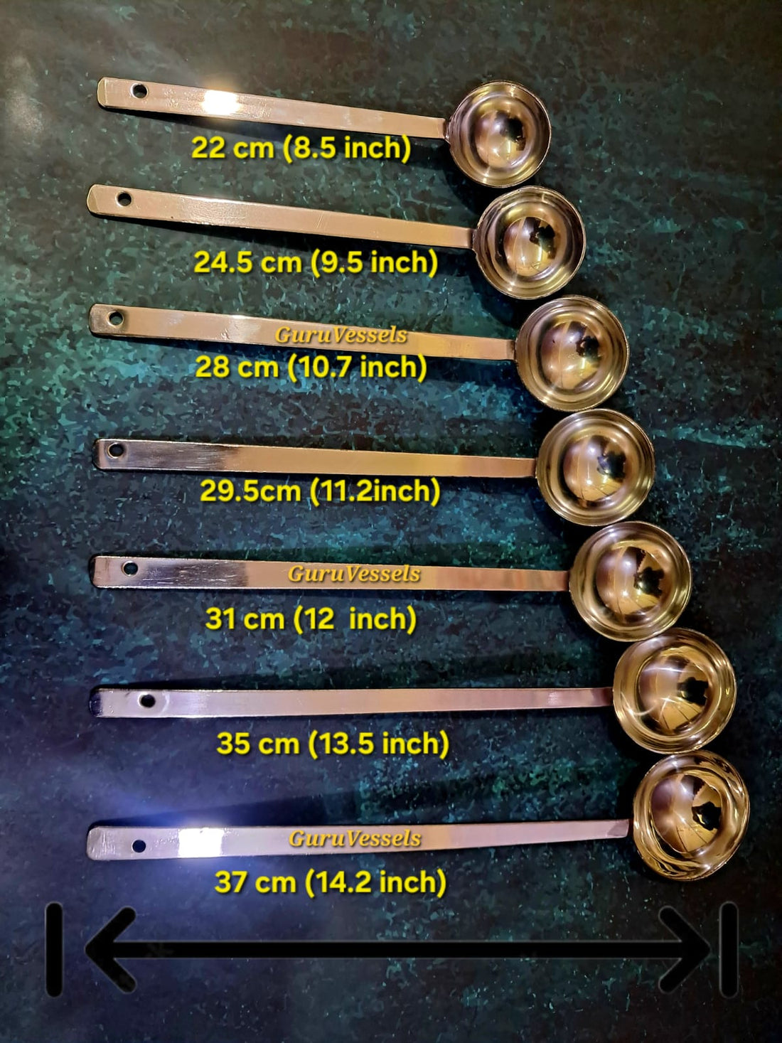 Chettinad Kuli Karandi 7 Piece Set – 2mm Thick Traditional Ladle | Handmade by Chettinad Artisans