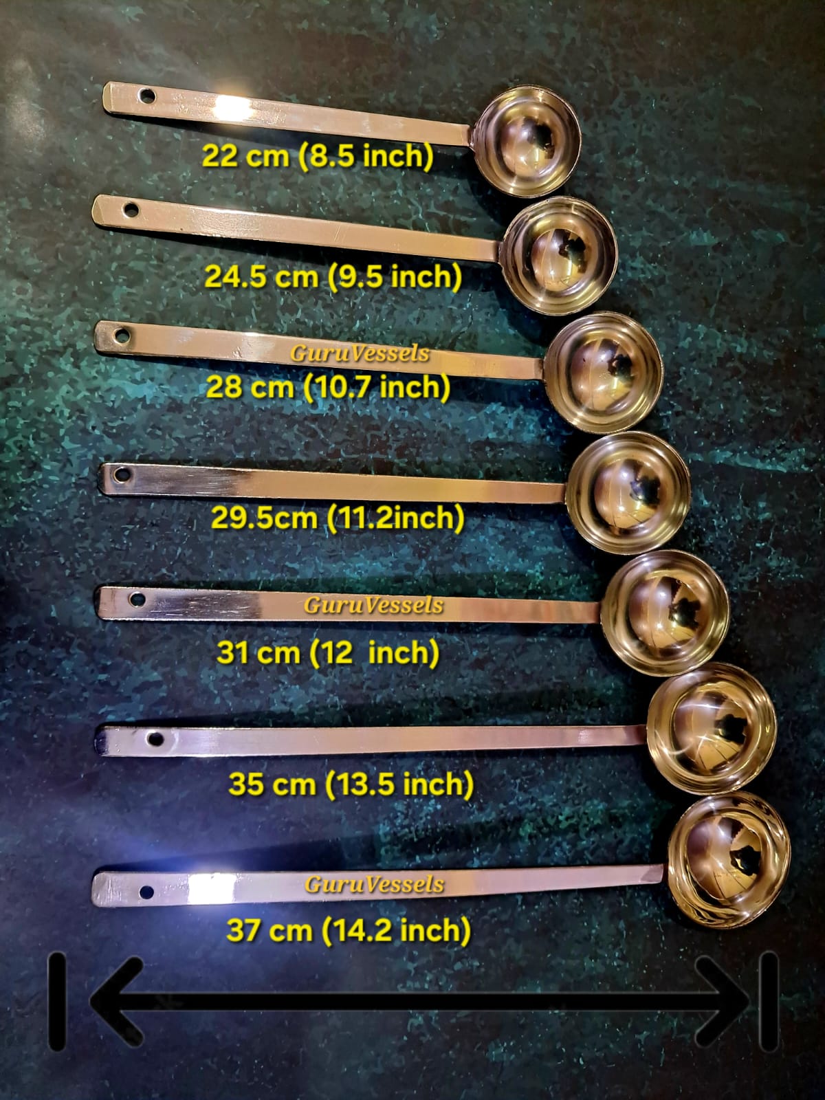 Chettinad Kuli Karandi 7 Piece Set – 2mm Thick Traditional Ladle | Handmade by Chettinad Artisans