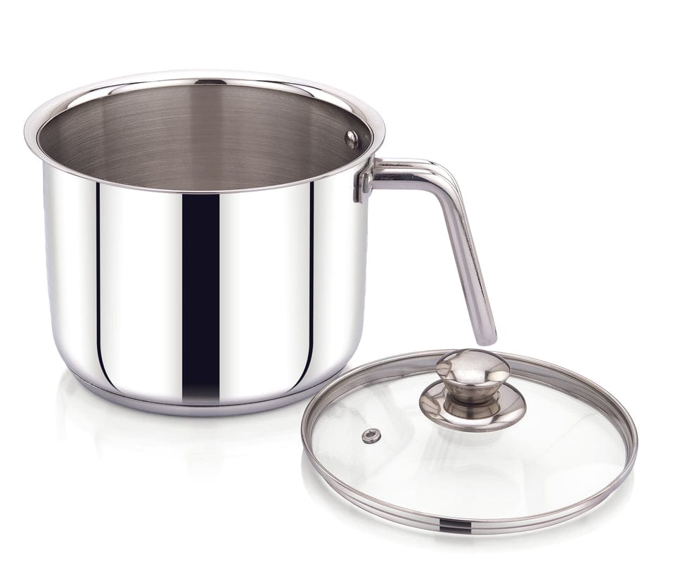 stainless steel milk pot 2litre & 2.5 litre -mirror finish, triply base