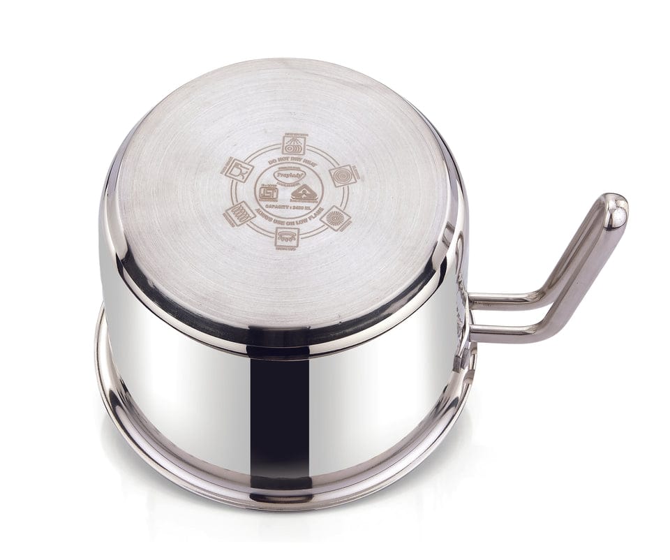 stainless steel milk pot 2litre & 2.5 litre -mirror finish, triply base