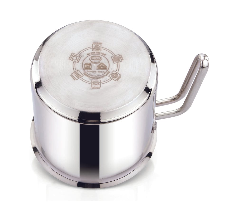 stainless steel milk pot 2litre & 2.5 litre -mirror finish, triply base