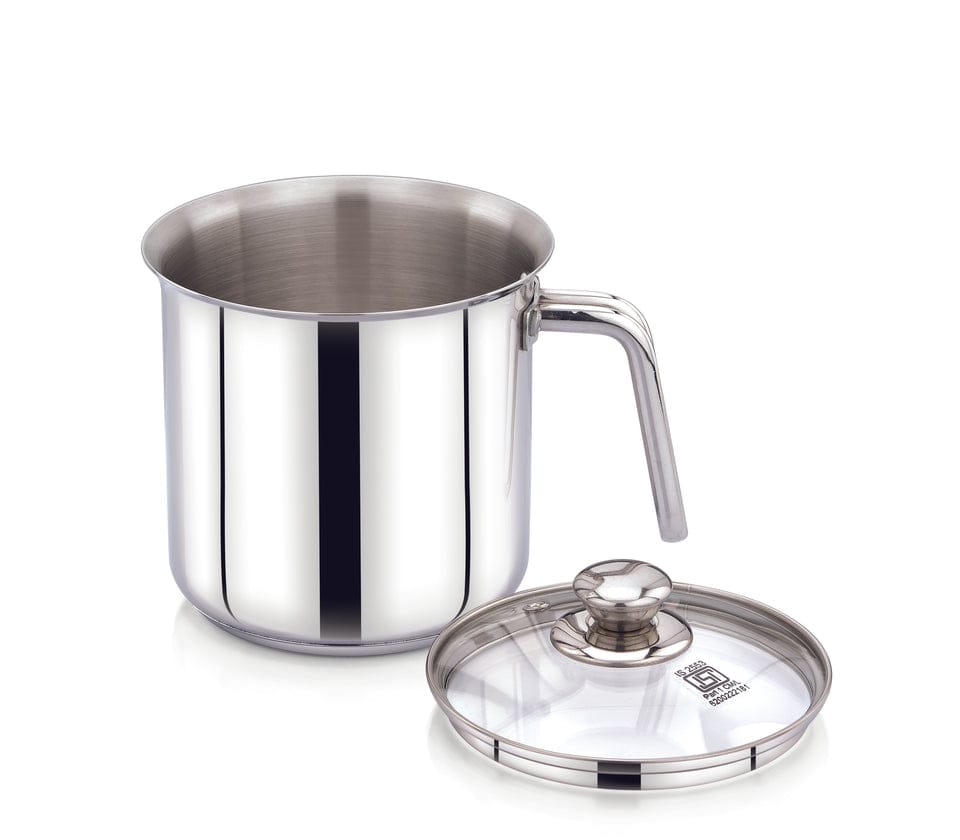 stainless steel milk pot 2litre & 2.5 litre -mirror finish, triply base