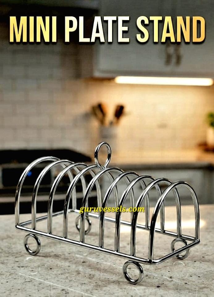 Stainless Steel Mini Plate Stand – Sturdy & Unique Train model Design
