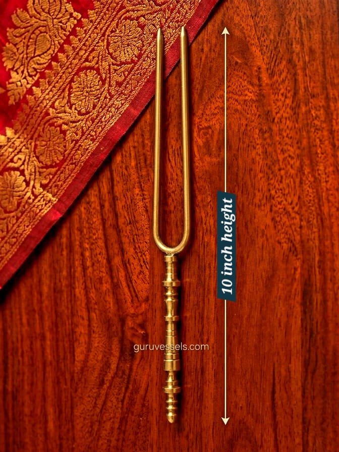 Premium 10 inch pure brass hair detangler with traditional handcrafted handle, heavyweight heritage hair care tool