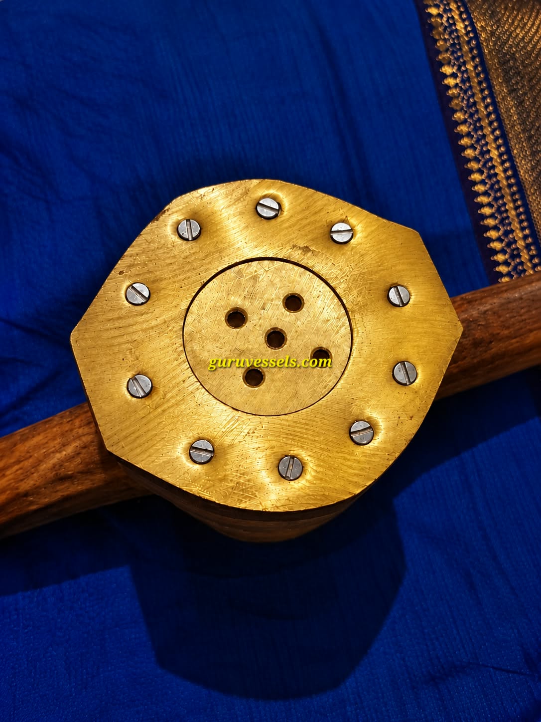 Pure Teak Wood Sillukattai Backside View with Screws and Traditional Wooden Craftsmanship – Guru Vessels