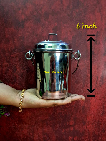 "Chettinad Karaikudi Paal Thooku 6 inch stainless steel soruhu"