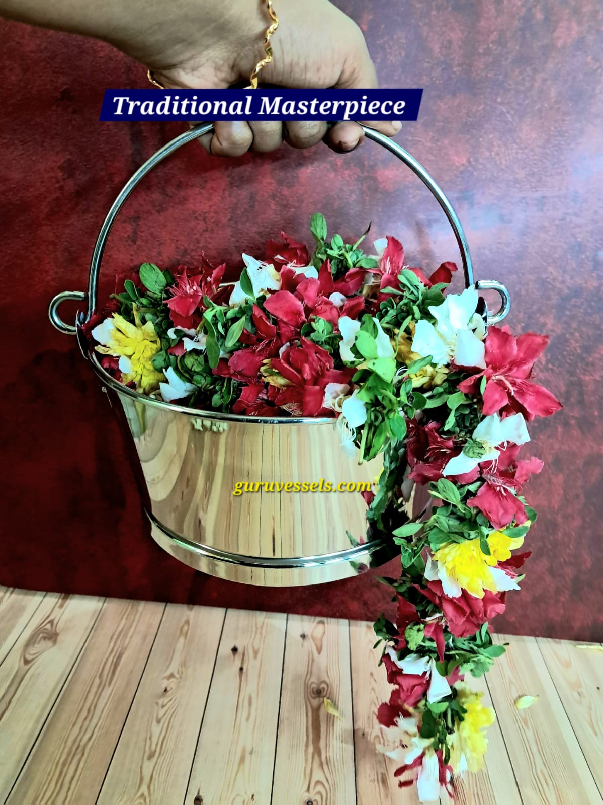 “Chettinad Stainless Steel Flower Basket -Archanai Koodai – A Traditional Heritage Masterpiece”