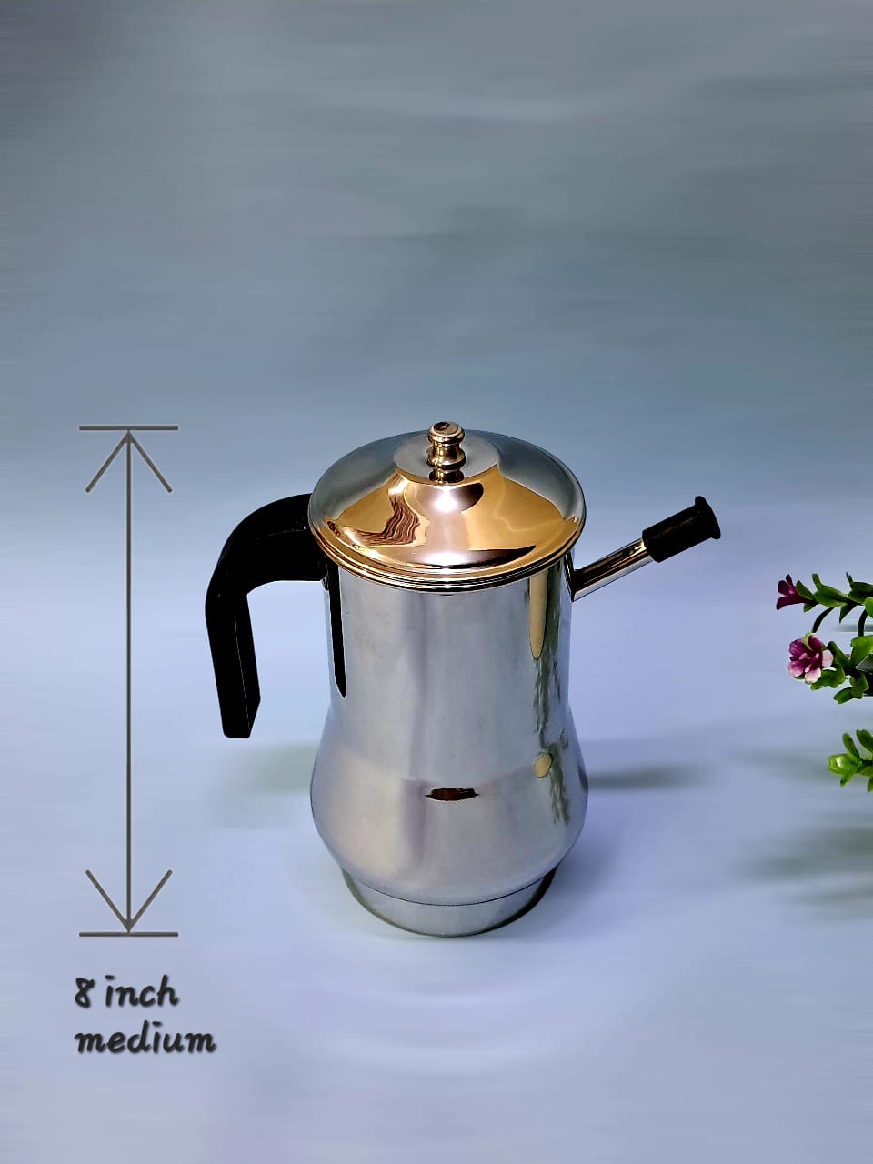 Stainless Steel Oil Jug / Nei Jaadi/oil dispenser – Ghee Storage Jug with Lid & Spout