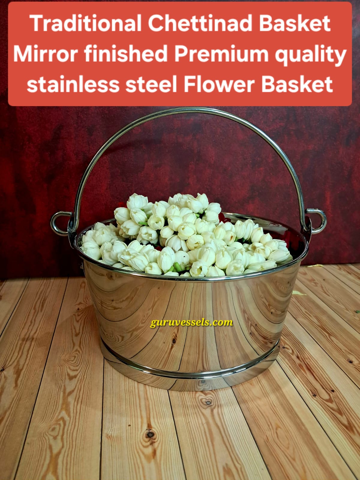 “Chettinad Stainless Steel Flower Basket -Archanai Koodai – A Traditional Heritage Masterpiece”