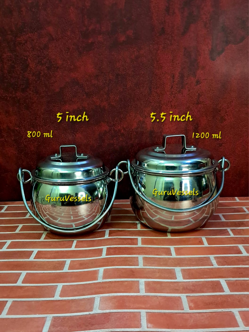 "Stainless steel Apple Thooku stacked design 5 inch"
