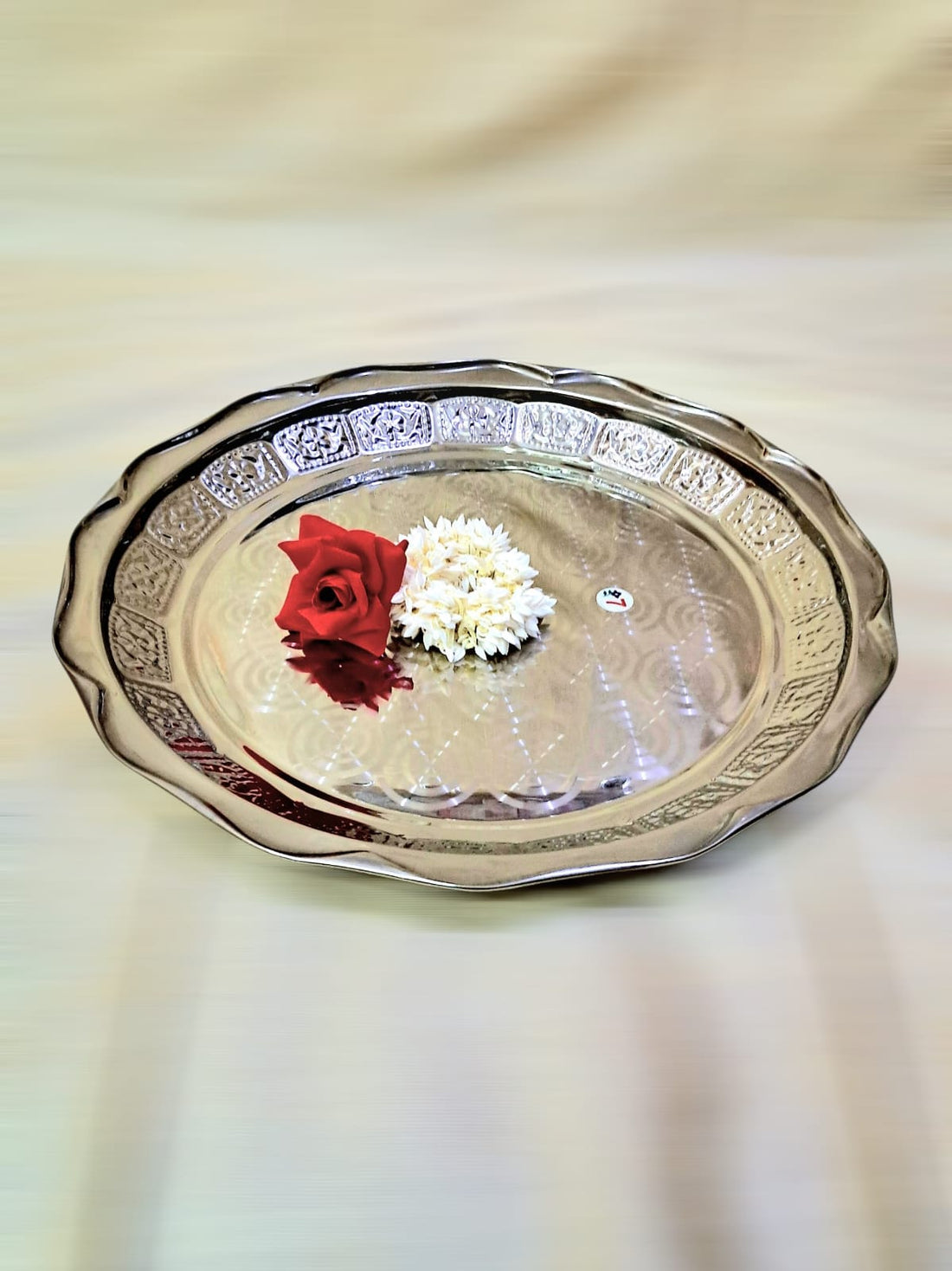 Big round Seervarisai Plate – Stainless Steel Round Plate (16 x 16 inch)