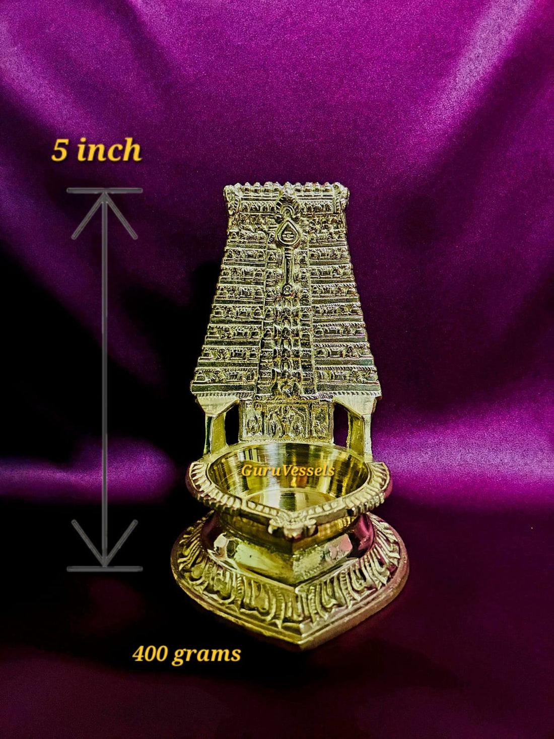Tiruchendur Gopura Vilakku – Traditional Brass Temple Gopuram Lamp for Pooja | South Indian Decorative Brass Deepam