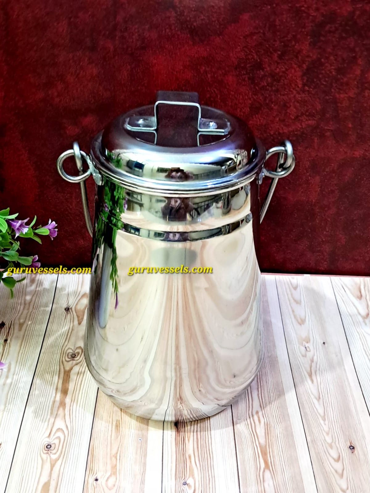 Handcrafted Karaikudi thooku-Stainless Steel big Palamani Thooku – 8.5 Inch Traditional Hanging Vessel