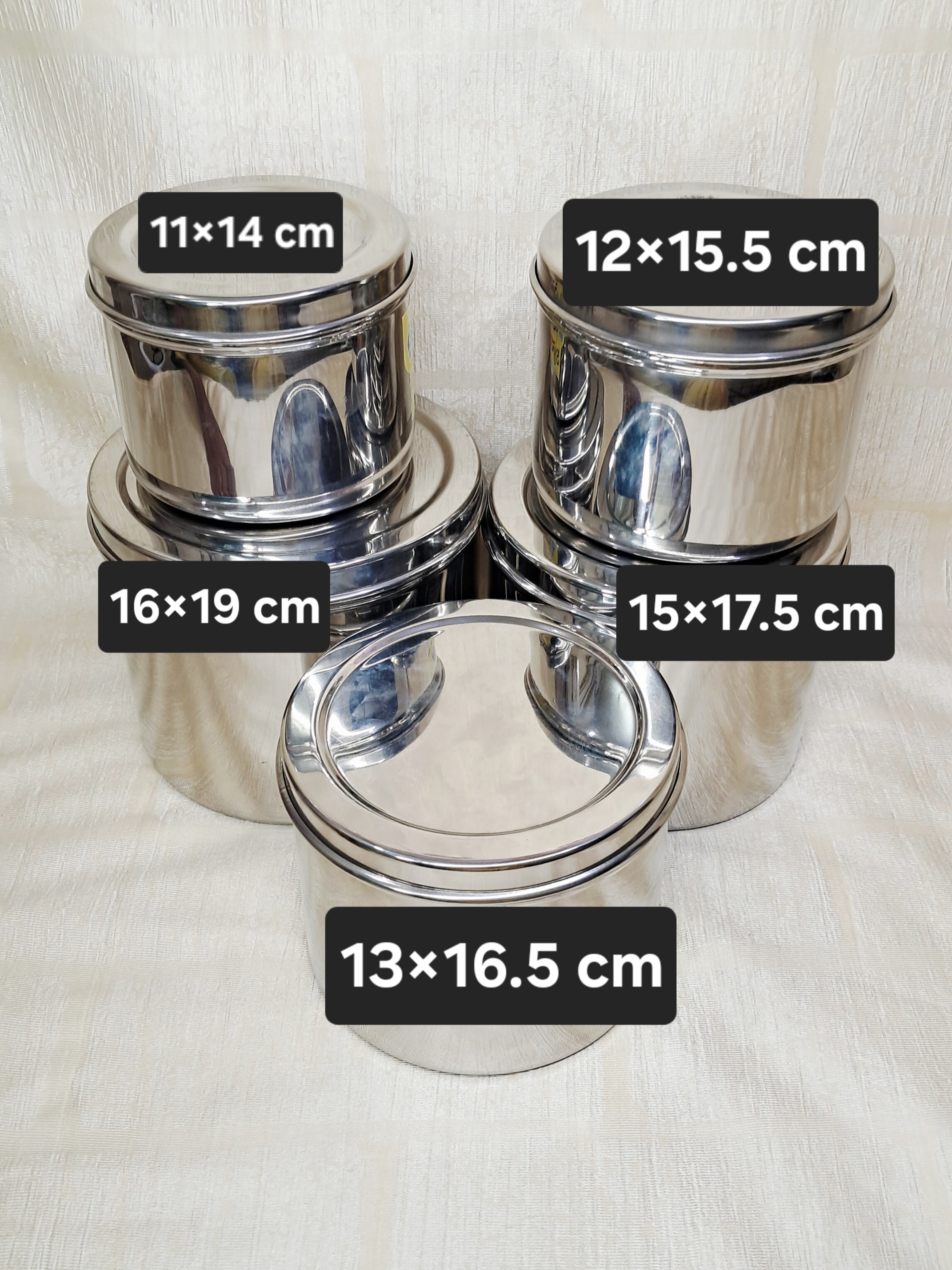 stainless steel storage containers 5 pcs