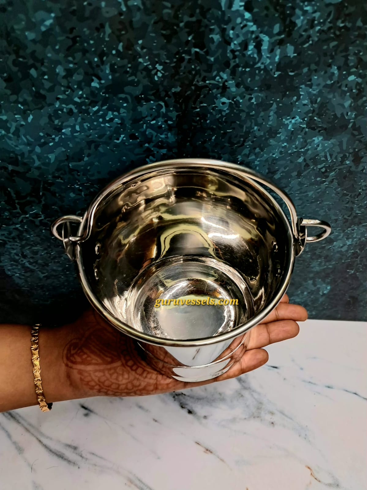 Chettinad Handmade Stainless Steel mini Nei Vaali Balti 600ml | Traditional premium Ghee Bucket